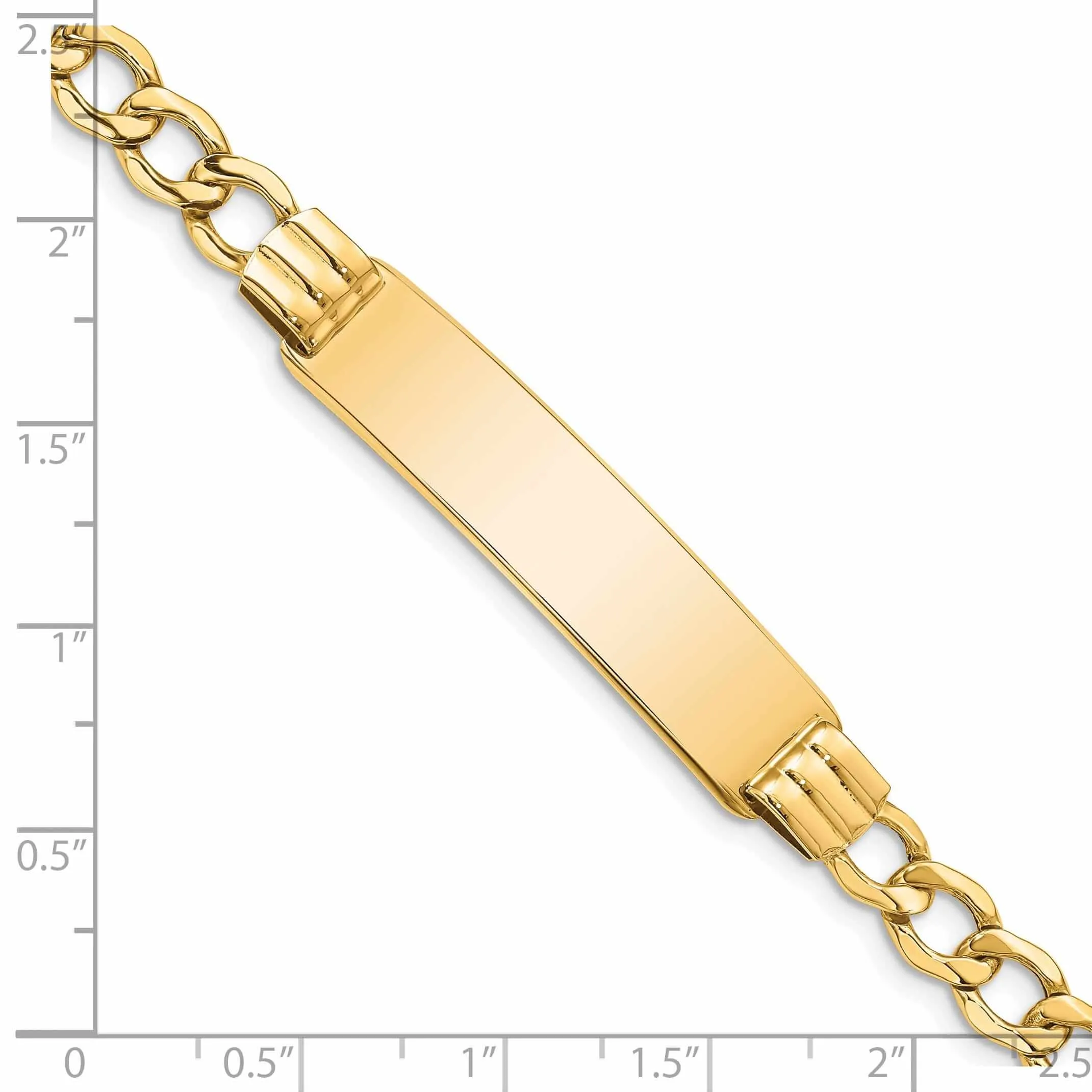 14k Gold Curb Link 5.9MM ID Bracelet