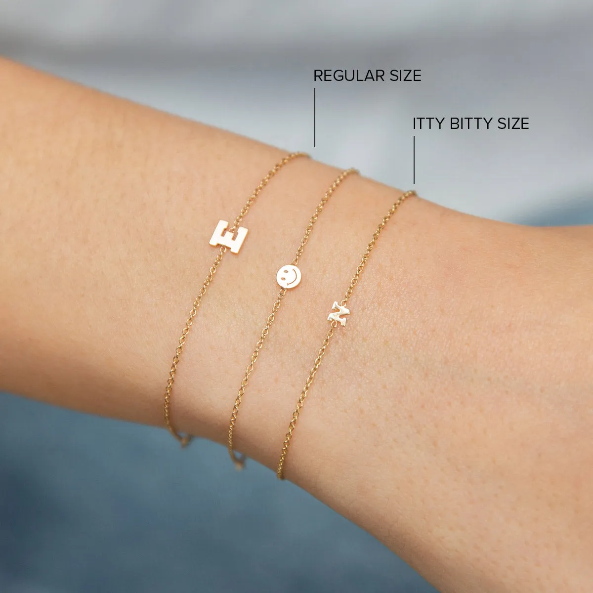 14k Pavé Diamond Initial Letter Bracelet