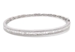 1.83ctw Diamond White Gold Bangle Bracelet