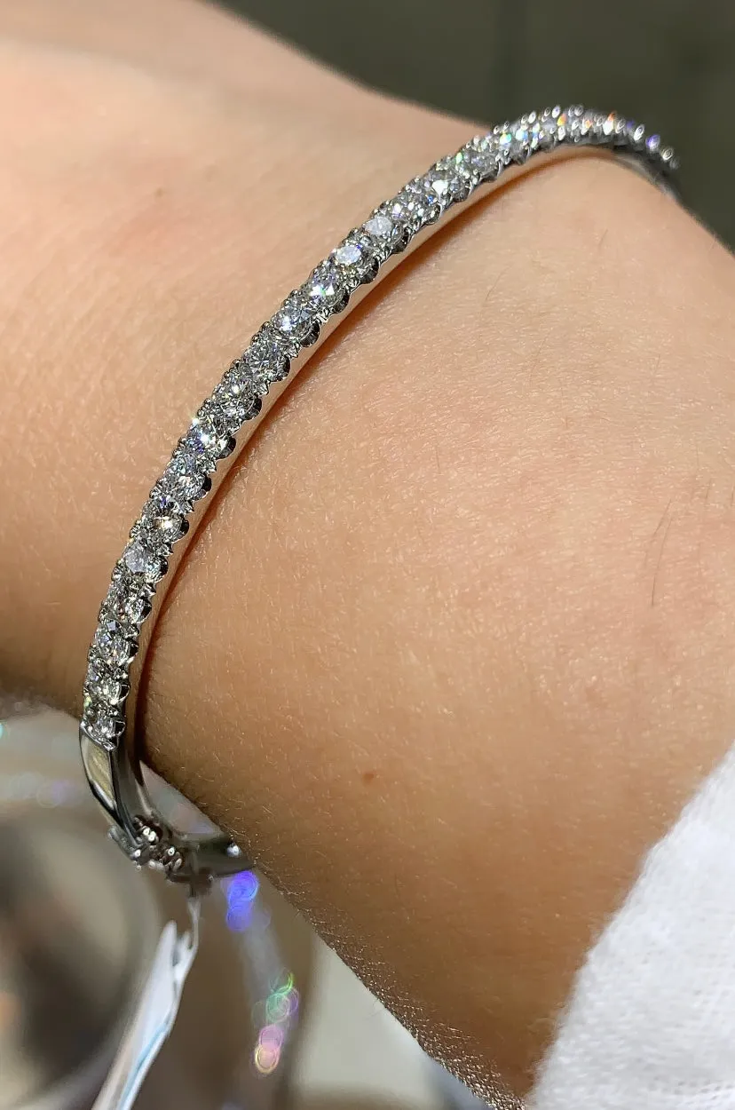 2.03ctw Diamond White Gold Bangle Bracelet
