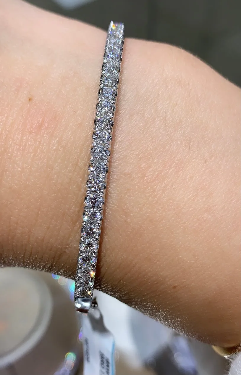 2.03ctw Diamond White Gold Bangle Bracelet