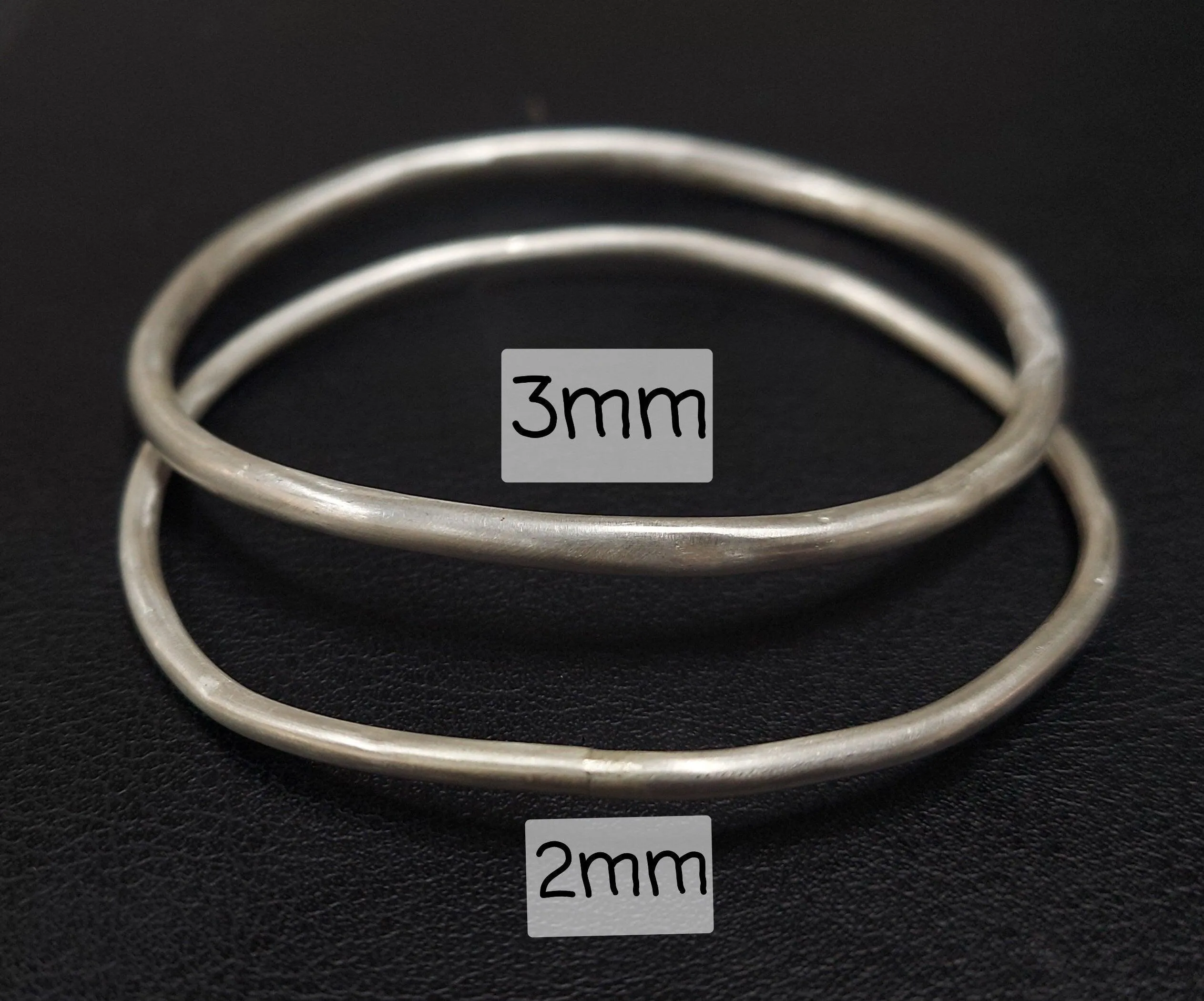 925 Silver Dainty Bangles 2 Options Available