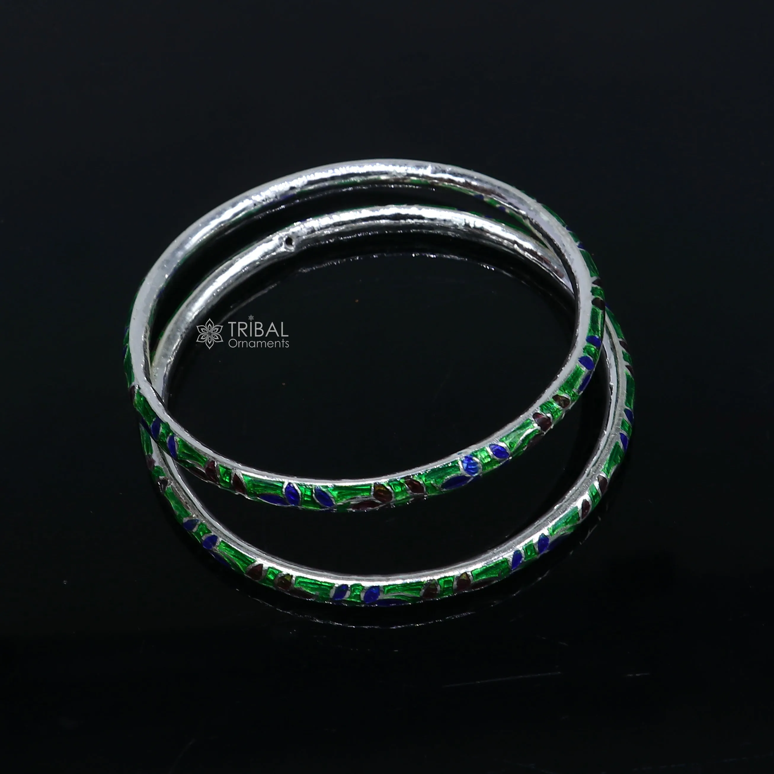 925 sterling meenakari style work designer bangle bracelet pure silver gifting jewelry, brides made bangles ba427