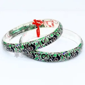 925 Sterling silver handmade amazing meenakari (color enamel )bangle bracelet elephant design Cultral trendy style jewelry from india nba356