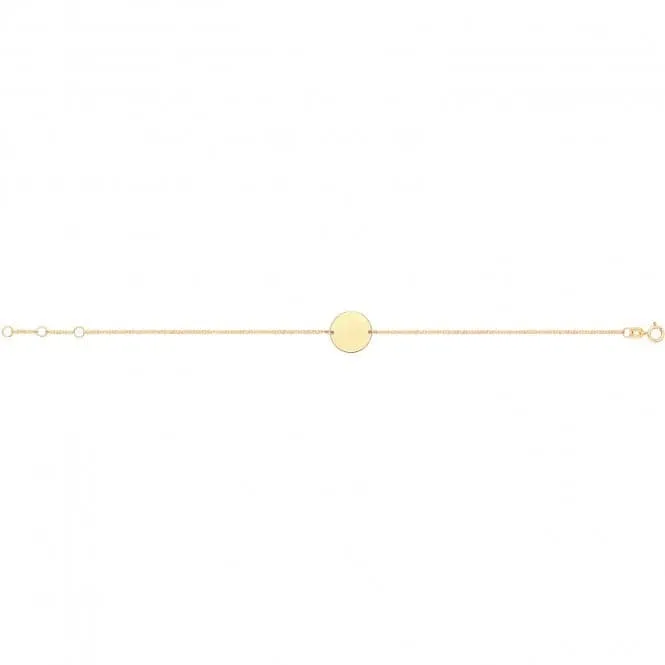 9CT Yellow Gold Disc ID Bracelet