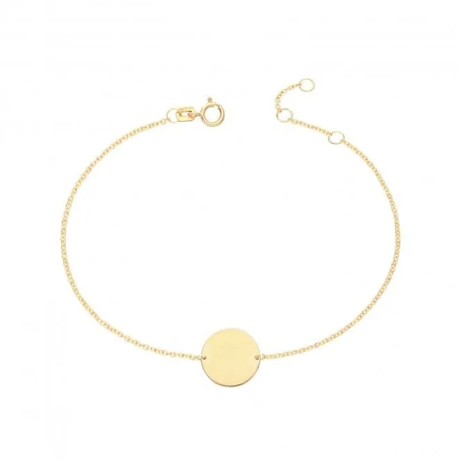 9CT Yellow Gold Disc ID Bracelet