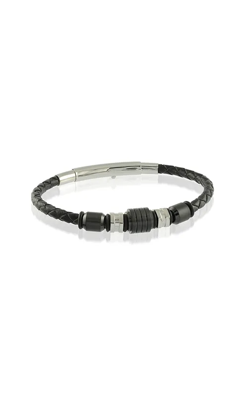 Adjustable Leather  Bracelet | Italgem Steel