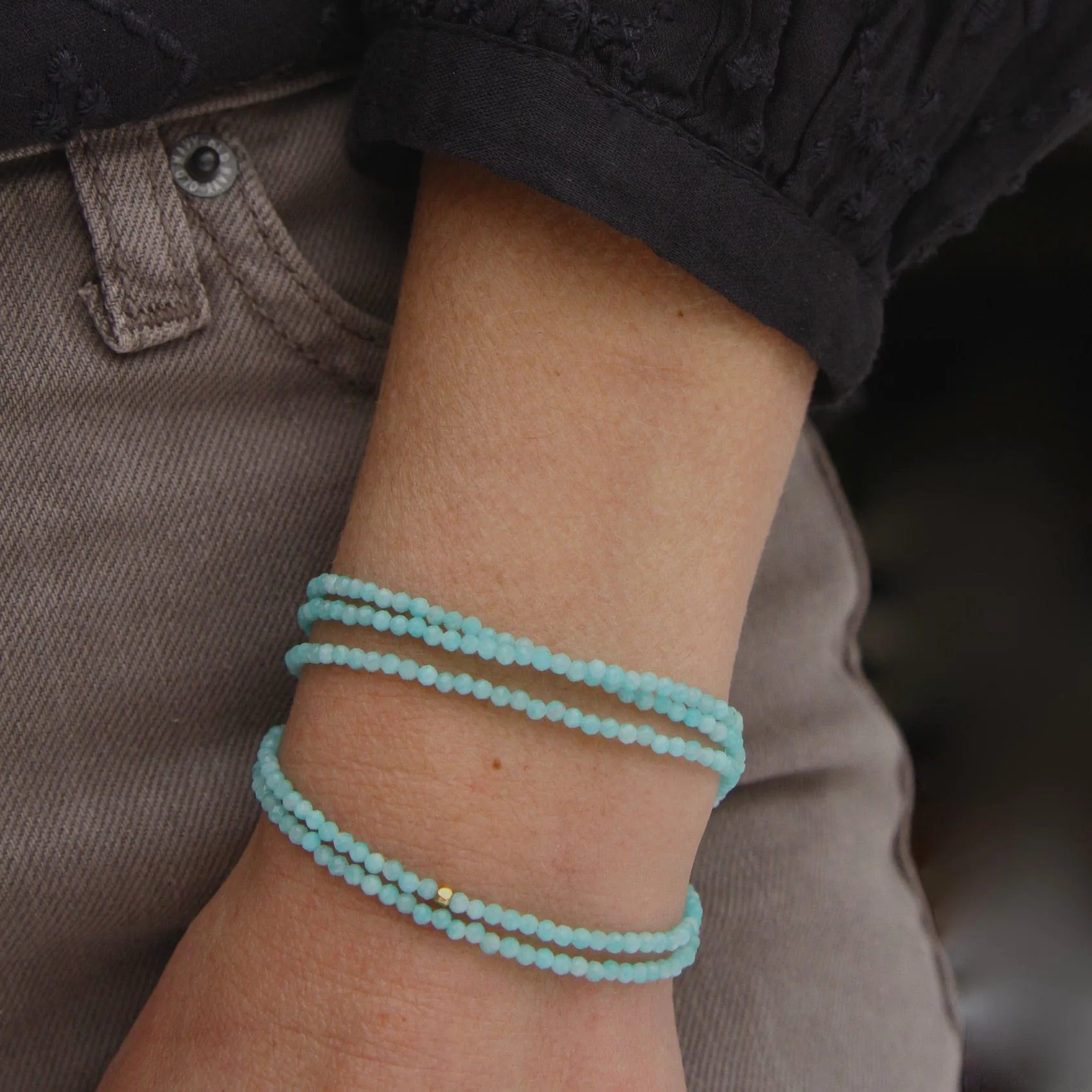 Amazonite Wrap Bracelet & Necklace