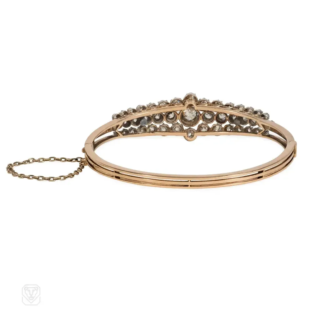 Antique graduated diamond bangle