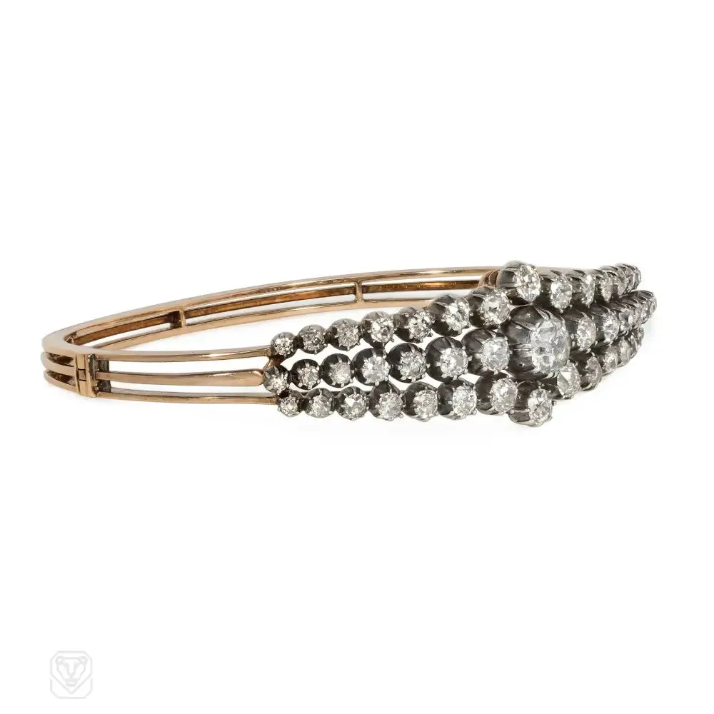 Antique graduated diamond bangle