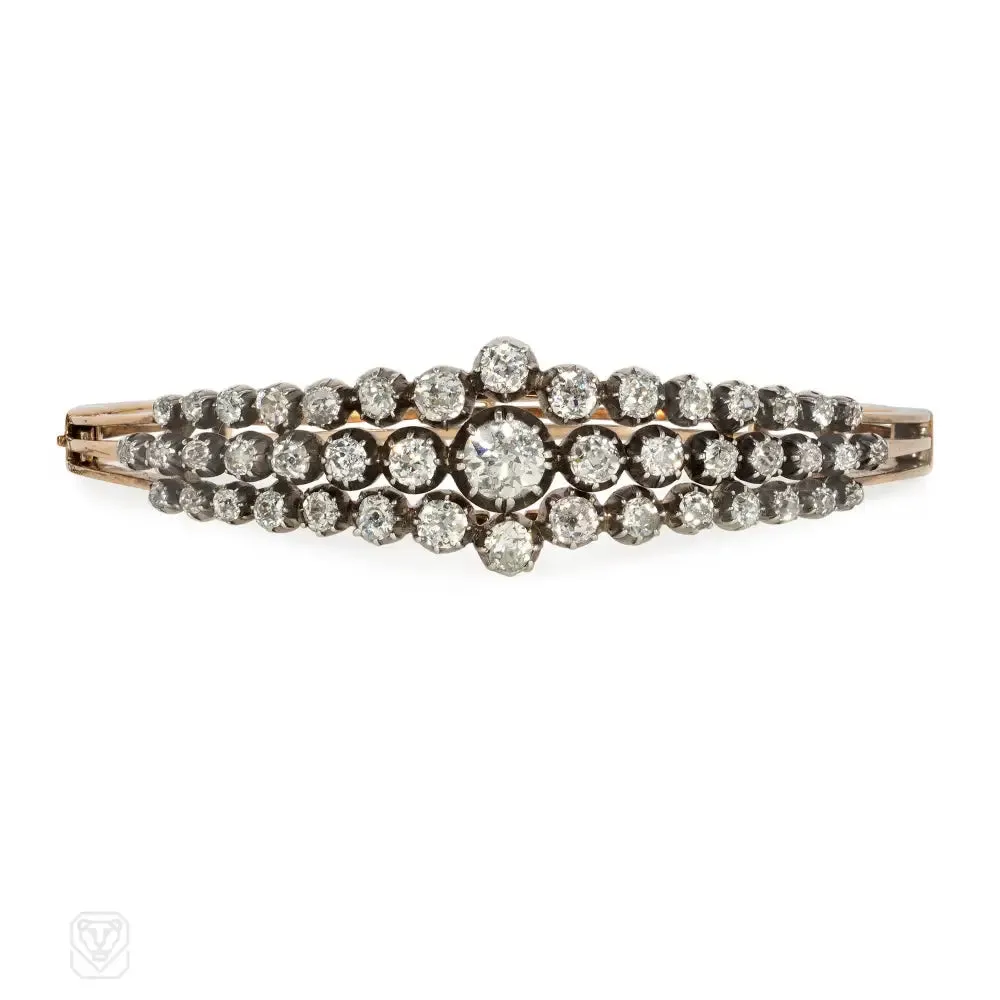 Antique graduated diamond bangle