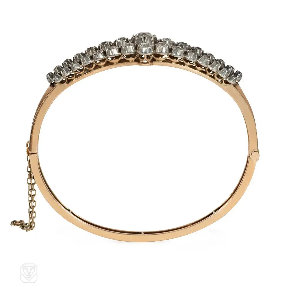 Antique graduated diamond bangle