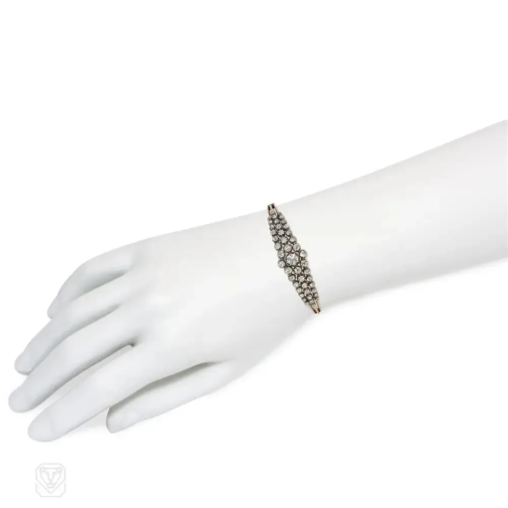 Antique graduated diamond bangle