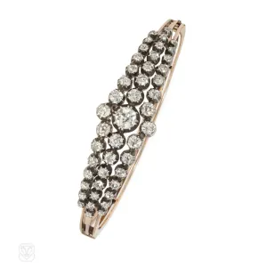 Antique graduated diamond bangle