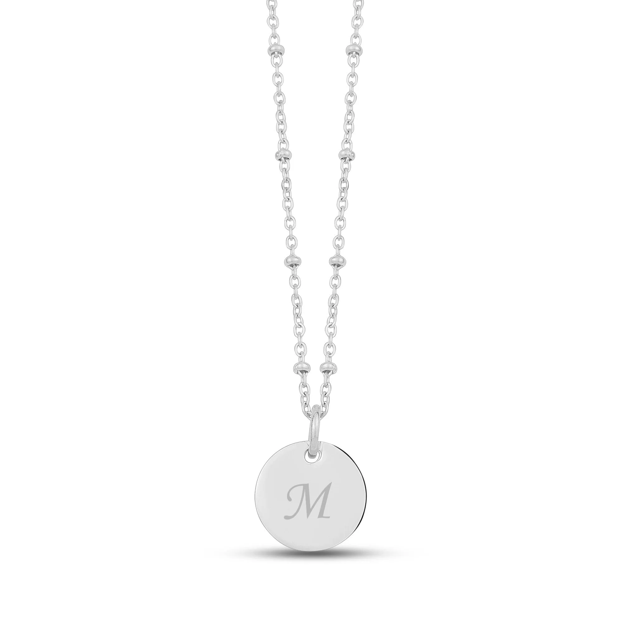 Beaded Chain Round Pendant