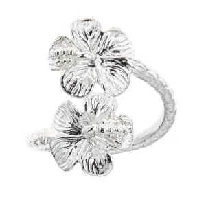Better Jewelry Flower Hibiscus Ends .925 Sterling Silver West Indian Style Ring