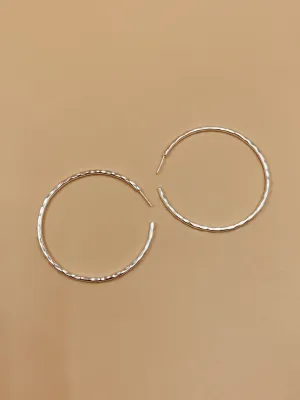 Big Sliced Tycho Hoops in Silver Tone