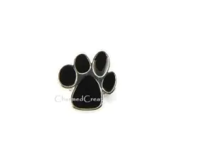 Black Paw Print Floating Charm