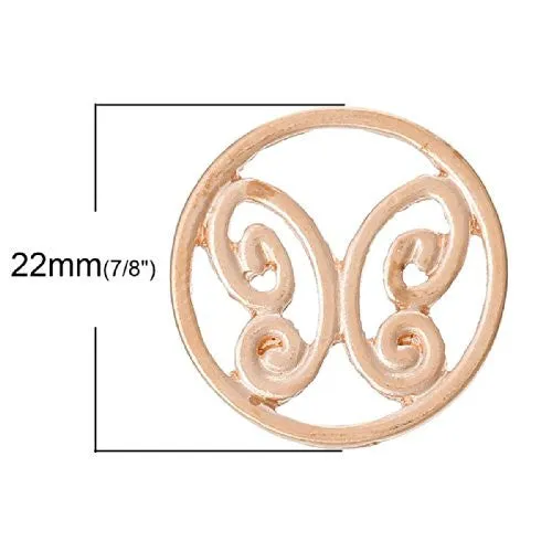 Butterly Floating Charms Dish Plate for Glass Locket Pendants and Floating