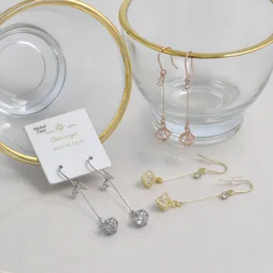 Caged Stone Dangle Earrings