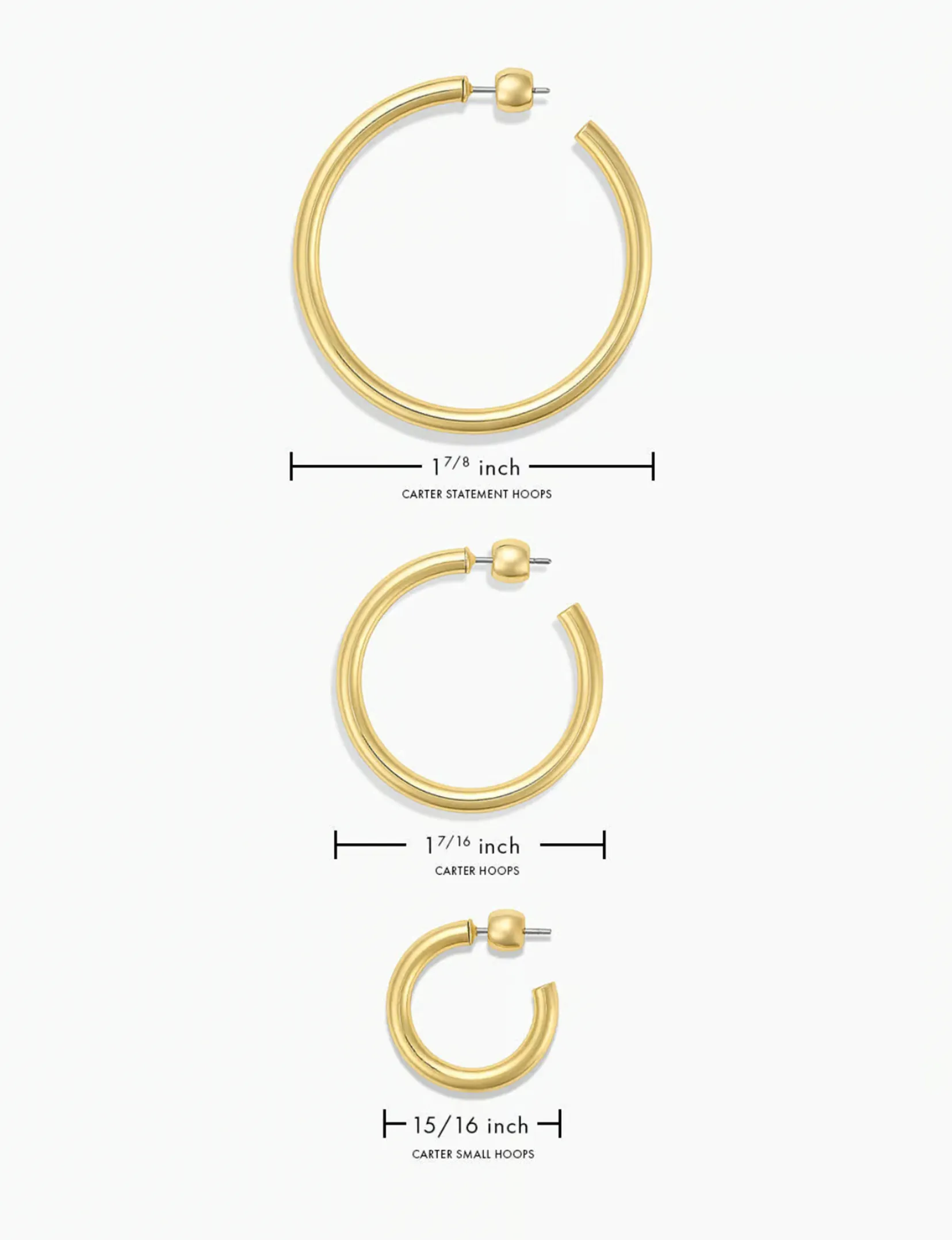 Carter Small Hoops, Gold
