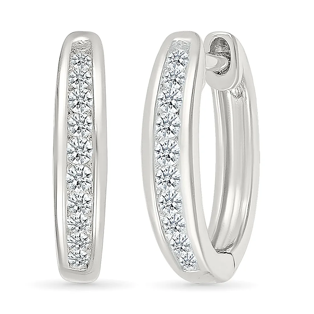 Charming Diamond Hoops Earring