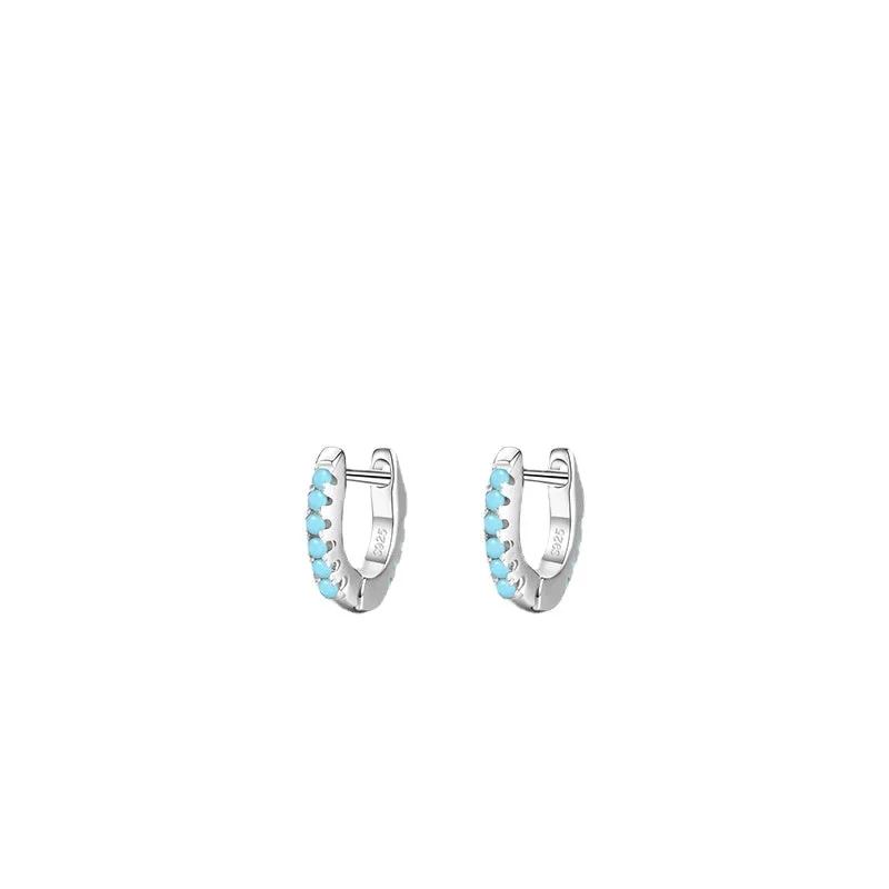 Charming S925 Silver Korean Turquoise Earrings with Fresh Forest Style