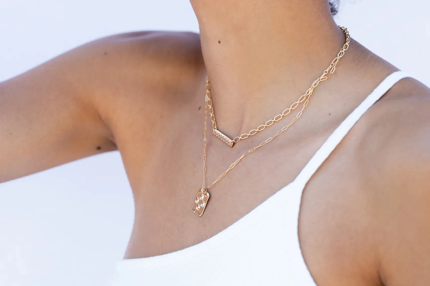 Checker Rectangle Necklace