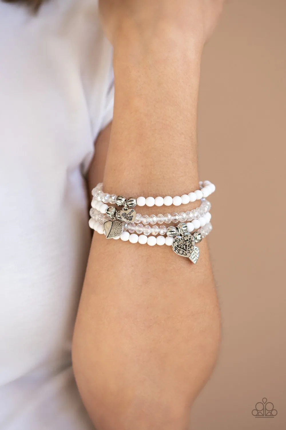 Colorfully Cupid - White Bracelet
