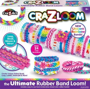 Cra-Z-Art Cra-Z-Loom The Ultimate Rubber Band Loom Unicorn Rainbow Rubber Bands