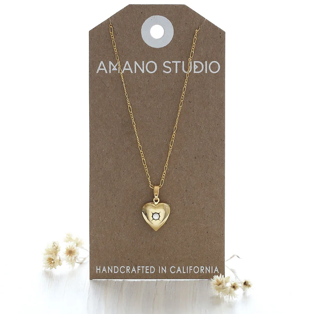 Crystal Heart Locket