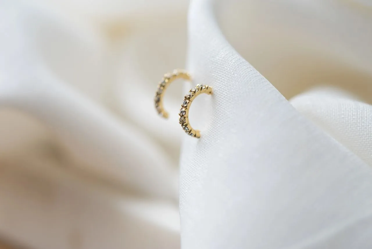 Crystal Pave Half Hoop