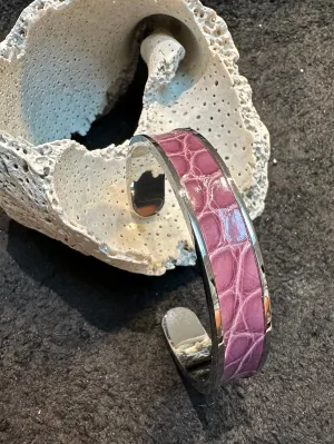 Cuff Bracelets - Stainless Steel with Leather or Hair Hide