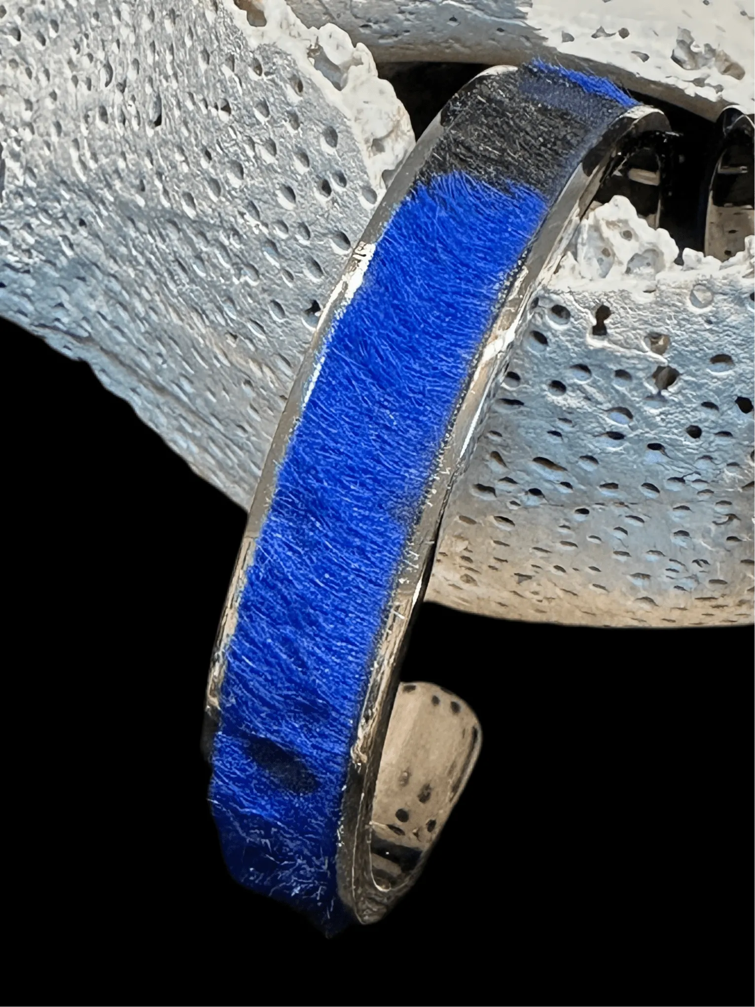 Cuff Bracelets - Stainless Steel with Leather or Hair Hide