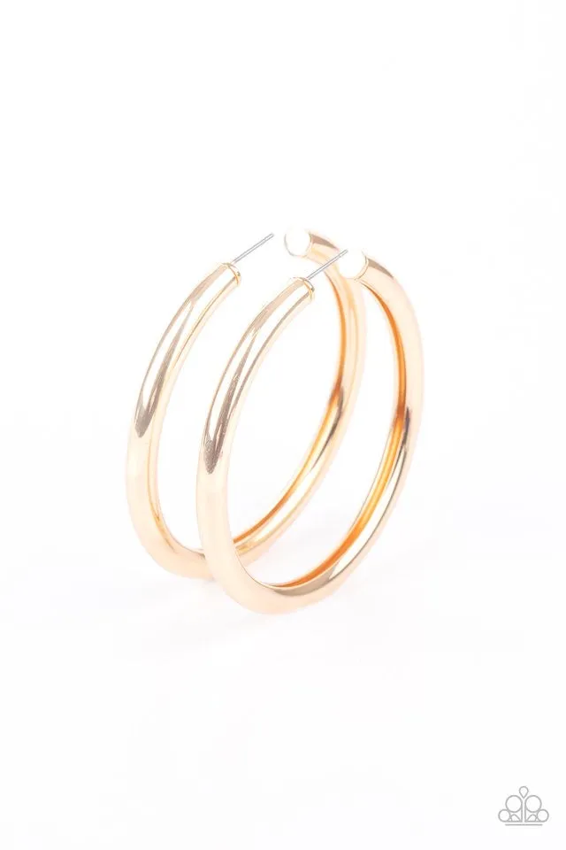 Curve Ball - Gold Earrings