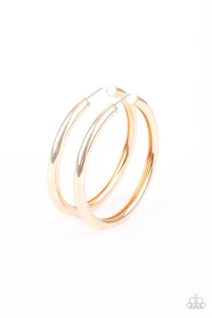 Curve Ball - Gold Earrings