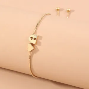 Customized Love Heart A-Z Initial Letter Bracelets
