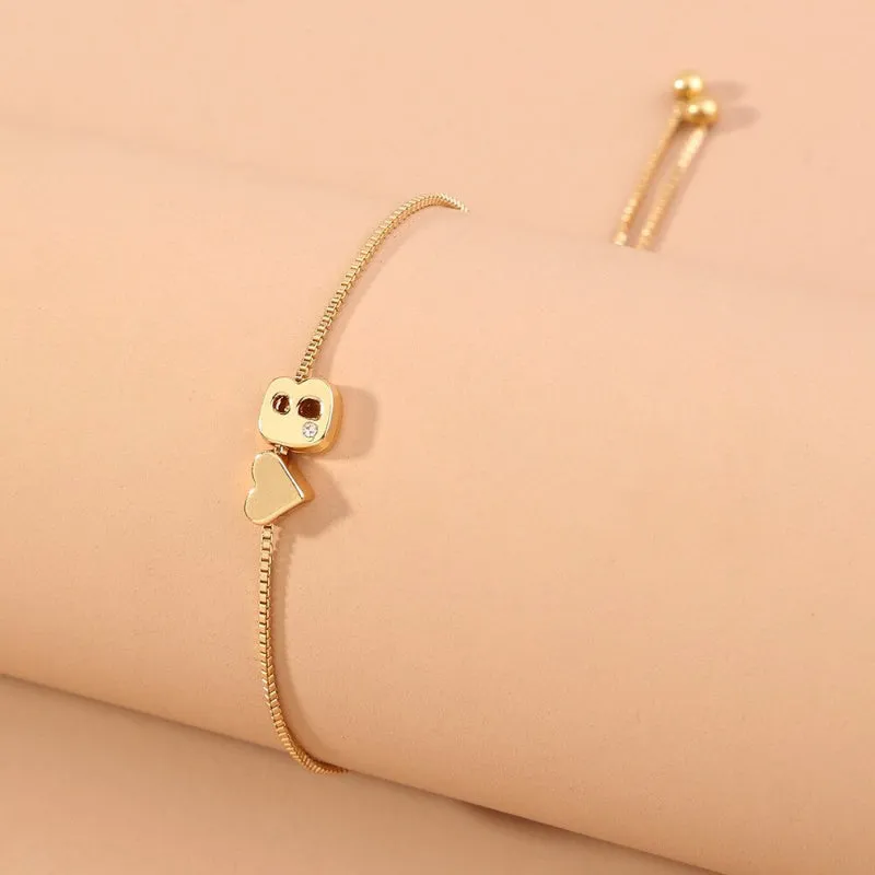 Customized Love Heart A-Z Initial Letter Bracelets