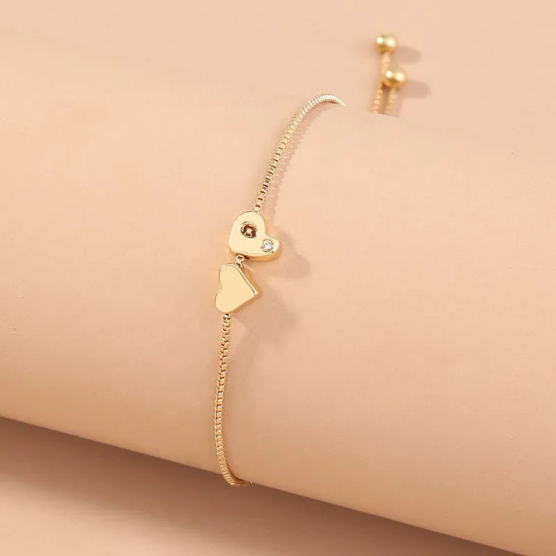 Customized Love Heart A-Z Initial Letter Bracelets