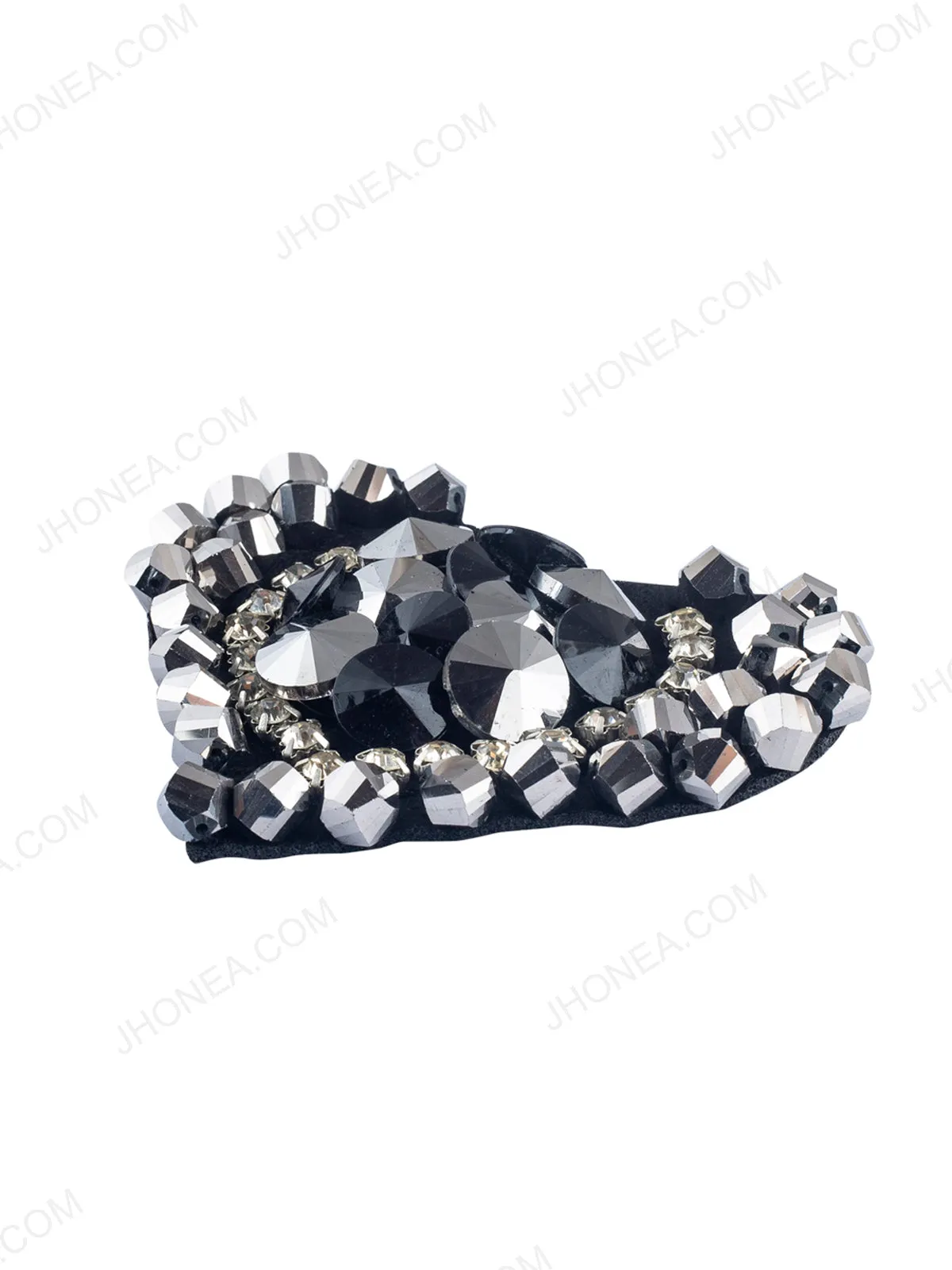 Cute & Shiny Black with Gunmetal Beaded Patch