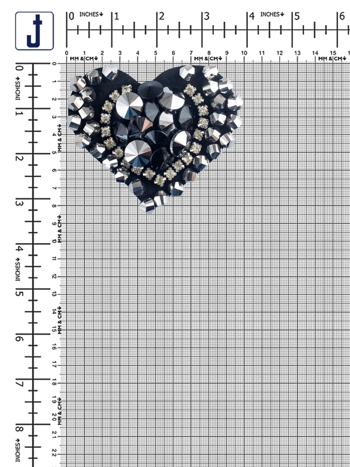 Cute & Shiny Black with Gunmetal Beaded Patch