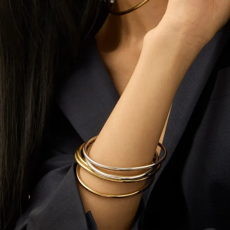 Dane Bangle Set 5 Pack (Two-Tone)