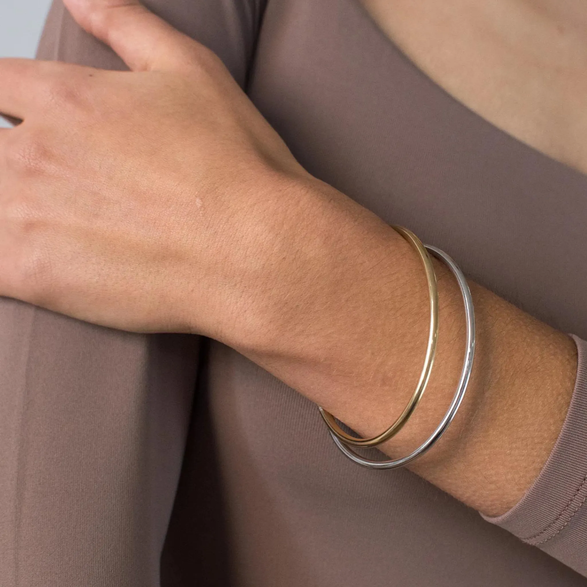 Dane Bangle Set (Silver & Gold)