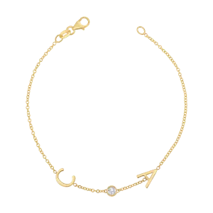 Diamond Bezel Multi Initial Bracelet