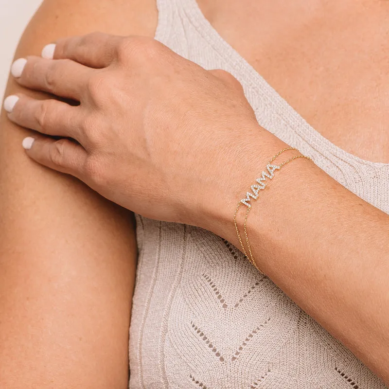 Diamond Pavé Double Chain Personalized Bracelet