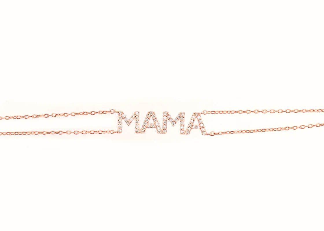 Diamond Pavé Double Chain Personalized Bracelet