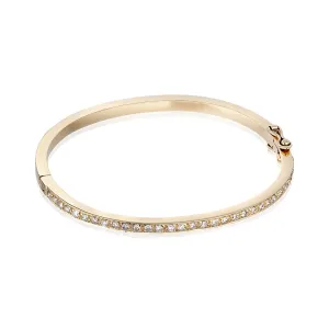 DIAMONDS, 1/2-Line Large Diamonds-Bangle, gold/white
