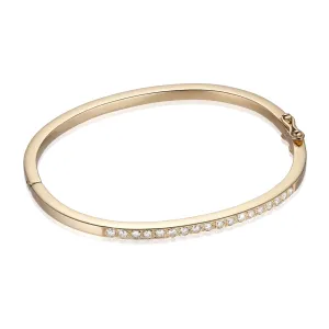 DIAMONDS, 1/4-Line Large Diamonds-Bangle, gold/white