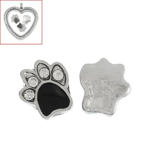 Dog-Paw Floating Charms For Glass Living Memory Lockets