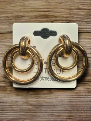 Double Hoop Clip On Earrings